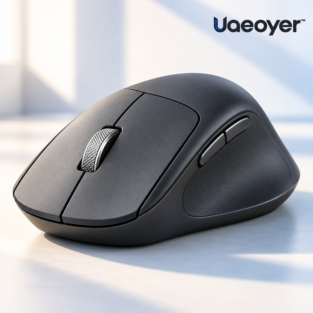 Uaeoyer™ Ergonomic Wireless Mouse in Graphite Black