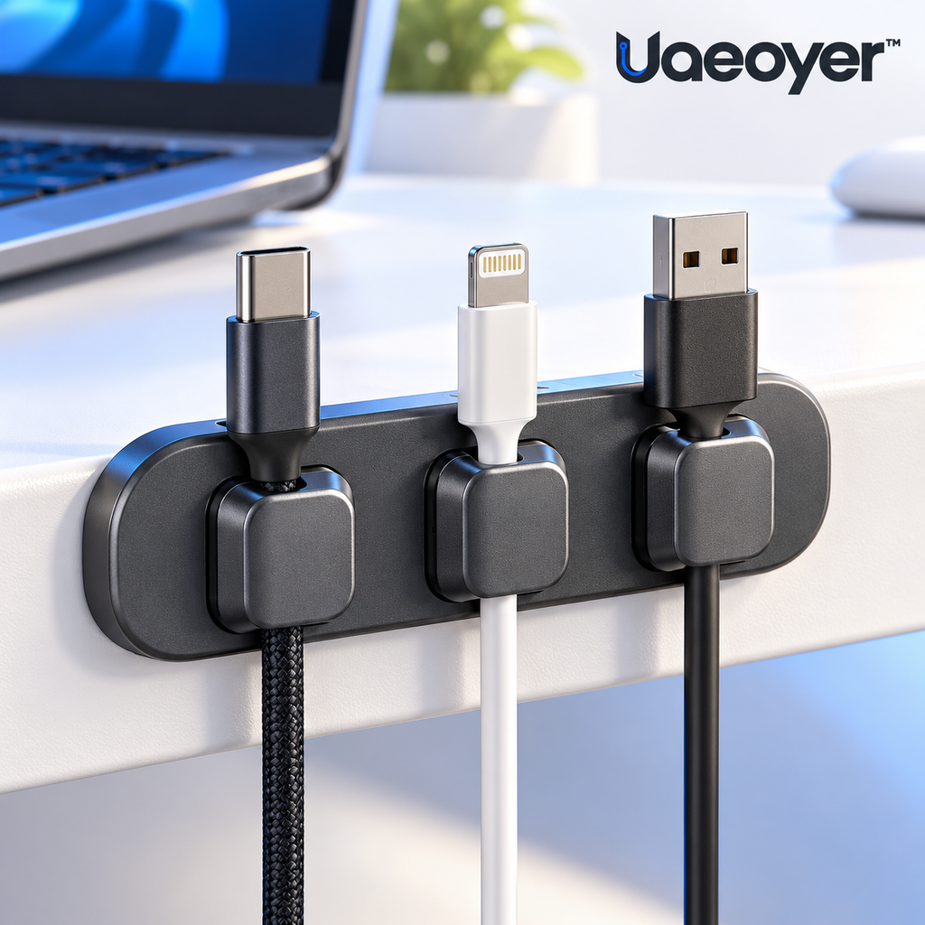 Uaeoyer™ Magnetic Desktop Cable Organizer in Graphite