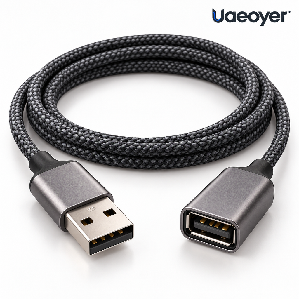 Uaeoyer™ Braided USB-A Male-to-Female Extension Cable