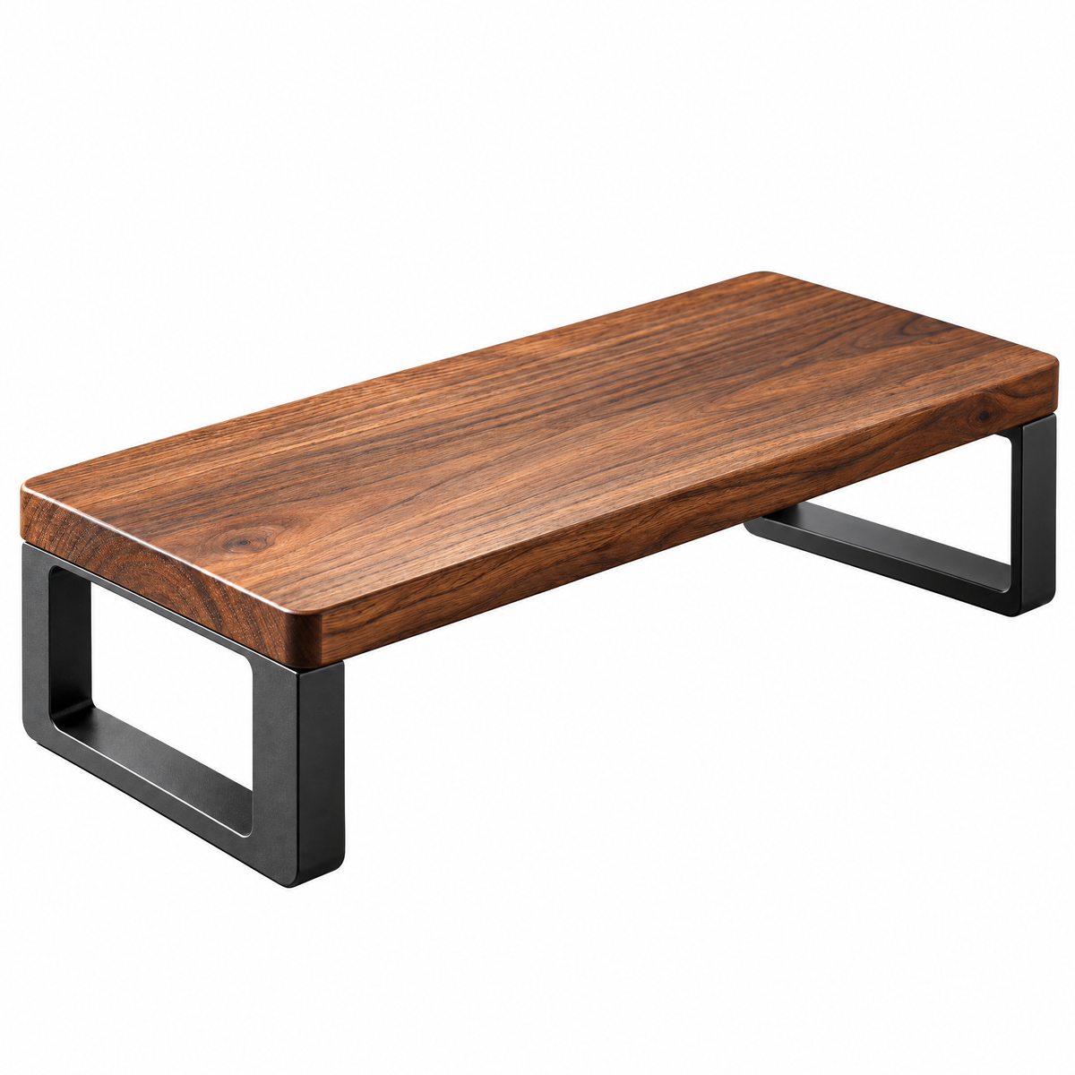 Uaeoyer™ Walnut-Tone Monitor Riser with Open Desk Storage