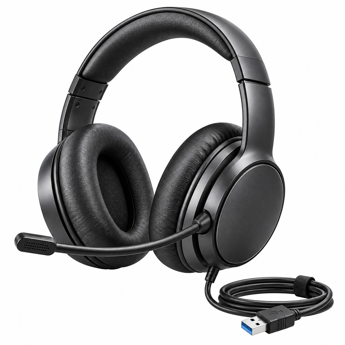 Uaeoyer™ USB Over-Ear Computer Headset with Boom Microphone