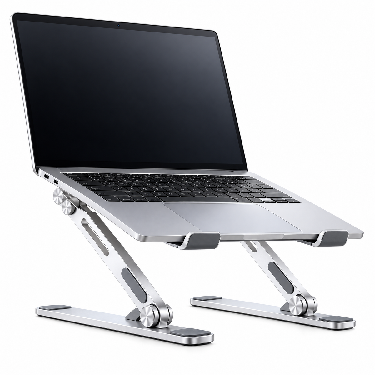 Uaeoyer™ Adjustable Folding Aluminum Laptop Stand — Silver